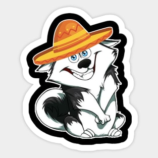 Cute dog alaska mexico cinco de mayo Sticker